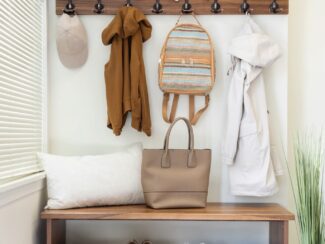 Entryway Bench and Shelf Organizer