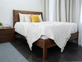 Hardwood slatted base bed with Headboard