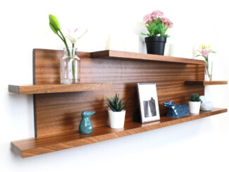 Sapele Floating Shelves